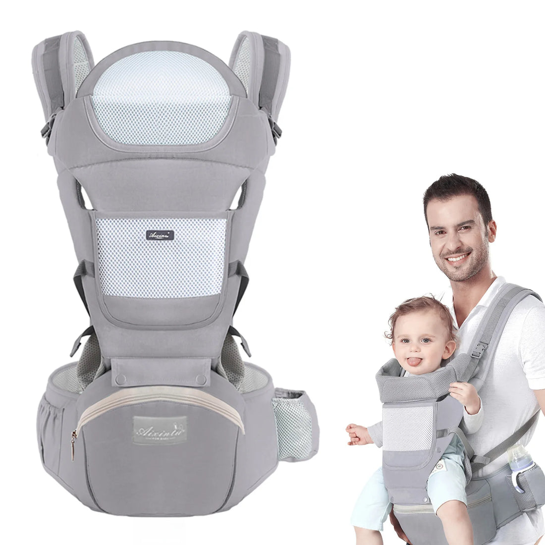 Baby-Trage Premium (ergonomisch), multifunktional, für Neugeborene